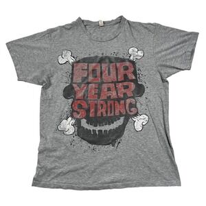 Four Year Strong Skull Bones Graphic T-Shirt Mens Medium Gray Pop Punk Band Tee